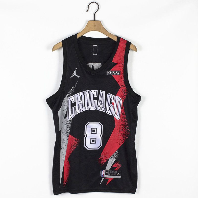 Men Chicago Bulls #8 Lavine Black Championship Commemorative Edition NBA Jersey
